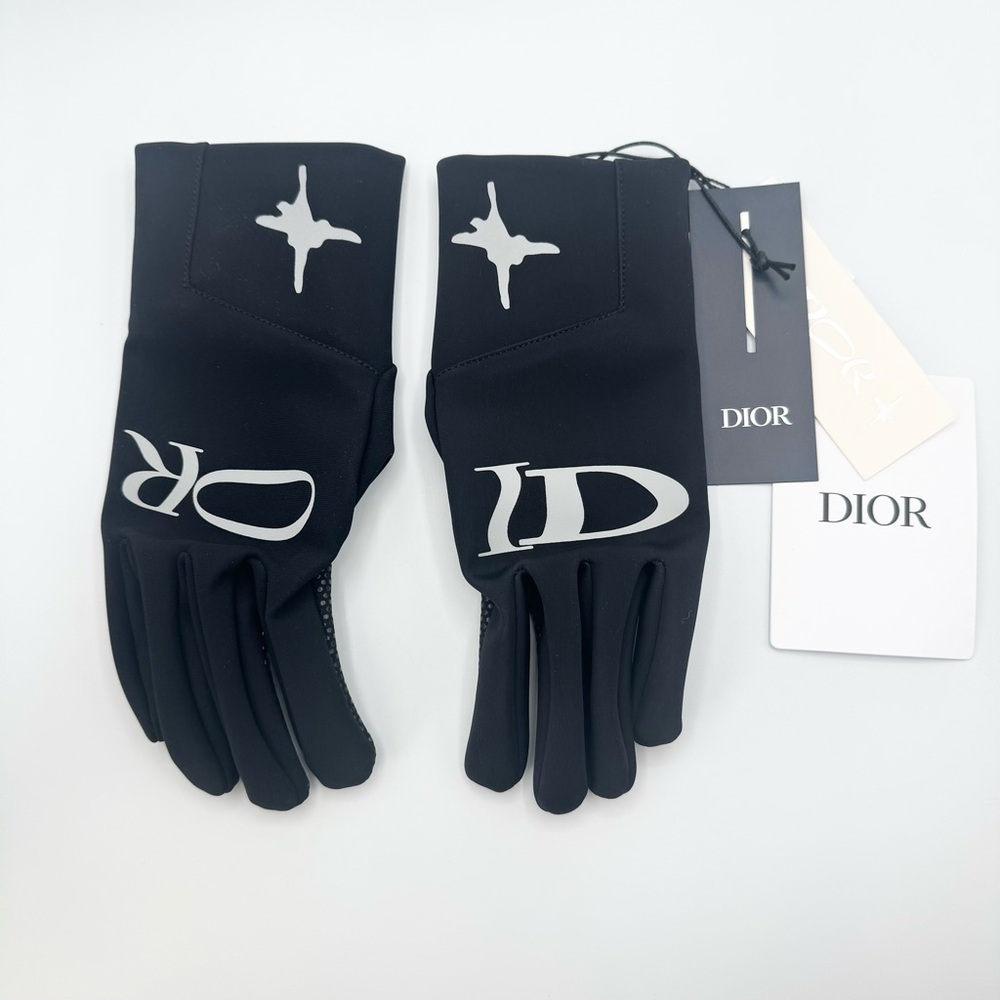 NEW Dior x Lewis Hamilton Tech Ski Gloves Black Reflective Logo Capsule